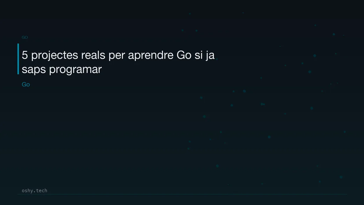 Cover for 5 projectes reals per aprendre Go si ja saps programar